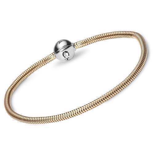 Image of Kampagne guld armbånd fra Christina Design London til sølv charms, 16 cm (kommer i længder fra 16-23 cm)